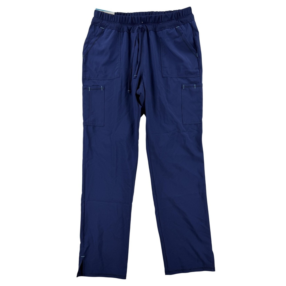 Scrubstar Cargo Pants Mens Medium 32x31‎ Blue Performance Drawstring Stretch NWT
